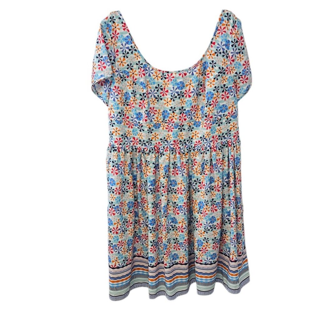Eshakti Womens Umbrella Print Summer Vacation Resortwear Dress, Size 2X, 22W